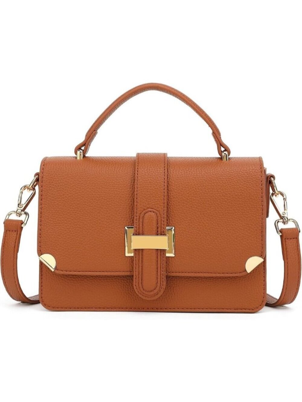 Women's B-brown Leather Satchel Small Classy Crossbody Bag Purse Fashion Handbag